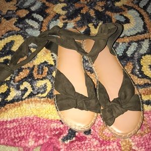Green Lace Up Sandals